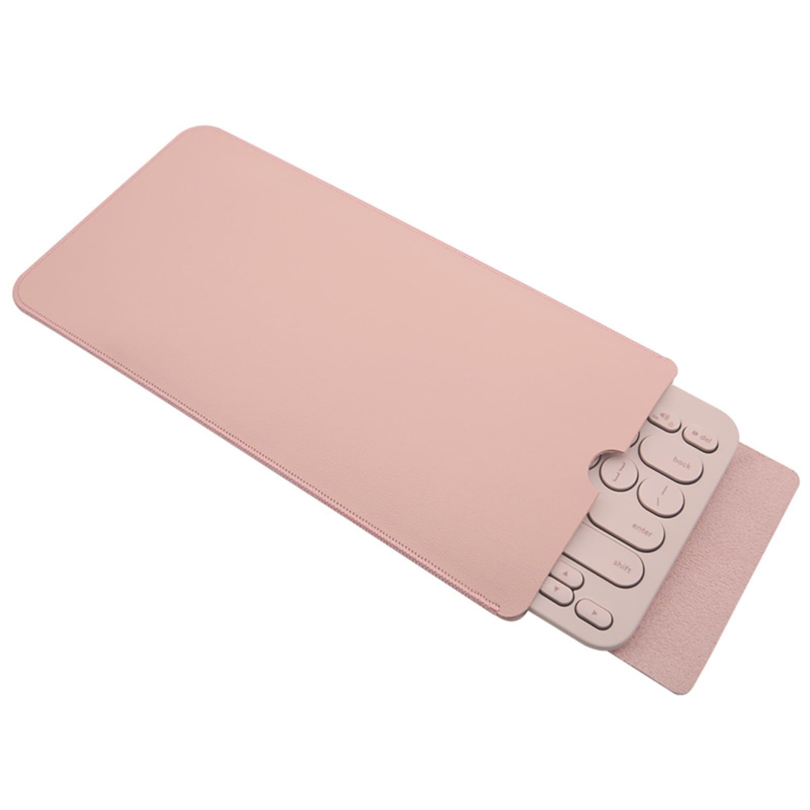 Keyboard Case, Portable Faux Leather Keyboard Sleeve, For Logitech K380 Shock‑proof Keyboard Bag, Wear‑resistant, Light Weight, Small Size(pink)