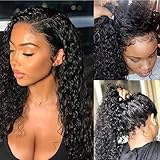 9A Deep Wave Lace Front Wig (20 inch) Peruvian Remy Virgin Human Hair Wigs with Baby Hair For Black Women Lace Frontal Wig