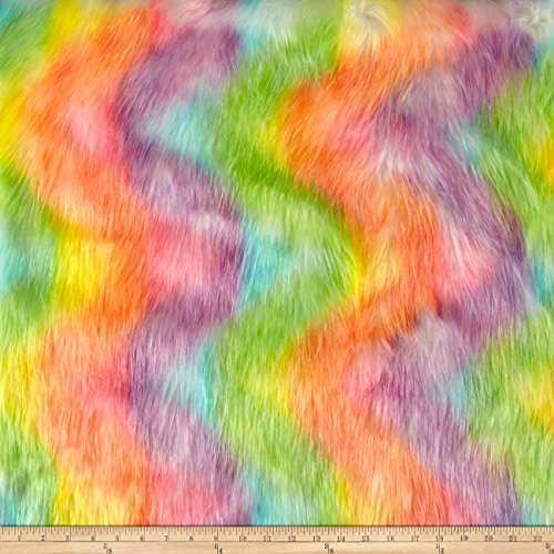 Shannon Fabrics Faux Fur Luxury Shag Multi Yard, Sorbet