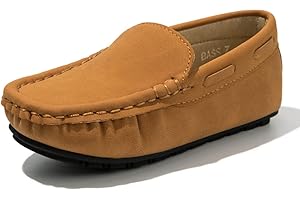 Fromosa Toddler Boys Girls Leather Loafers,Little Kid Penny Loafer Flats Slip-On Oxford Moccasins Casual Flat School Walking Dress Boat Shoes