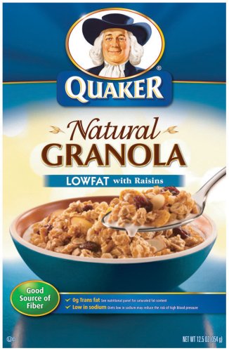 UPC 030000067406, Quaker Natural Granola, Low Fat with Raisin, 12.5-Ounce Boxes (Pack of 6)