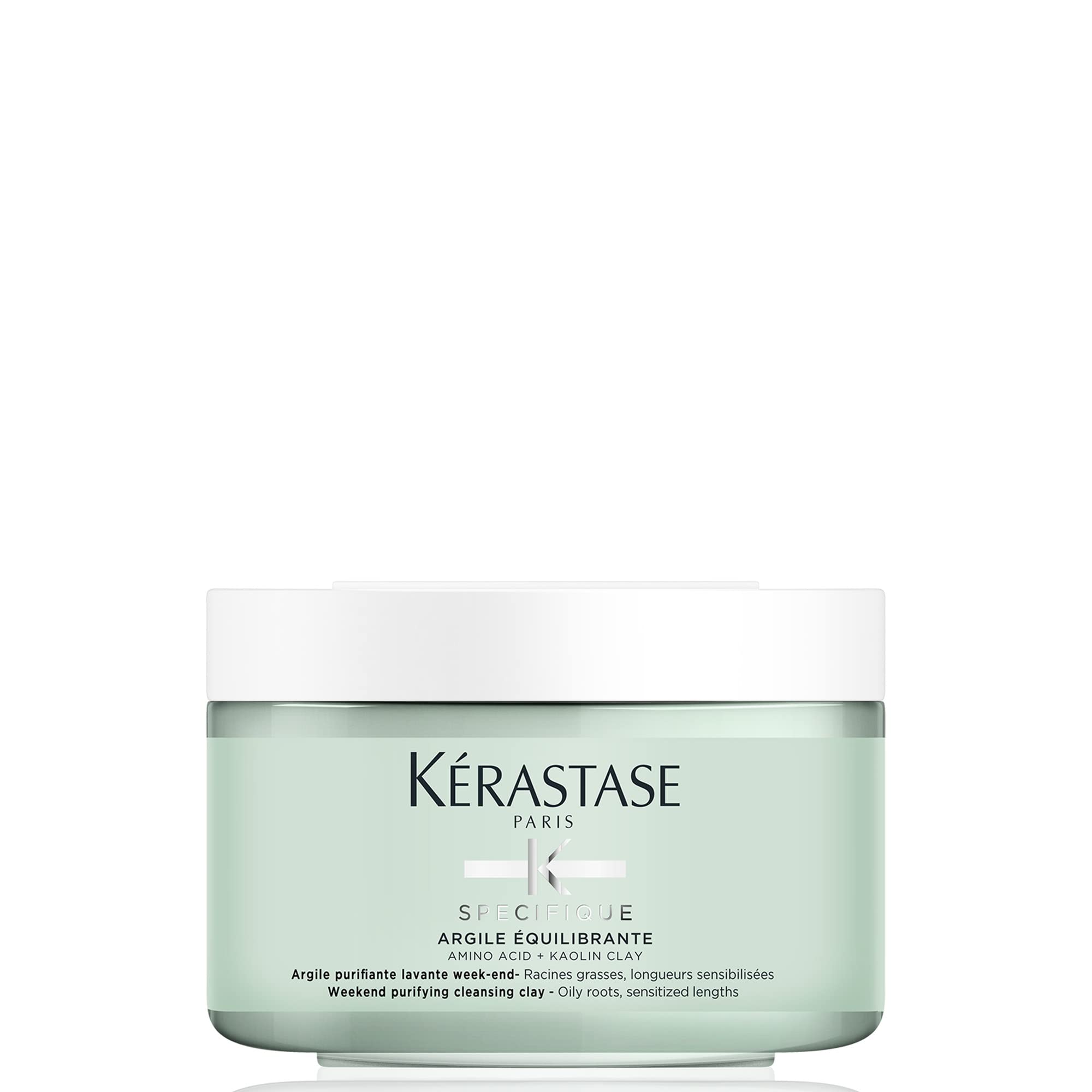 KÉRASTASE Specifique Argile Equilibrante Cleansing Clay, Cleansing Hair Mask for Oily Roots and Dry Ends, Removes Impurities & Refreshes Scalp with Amino Acid for Oily to Normal Hair, 8.5 Fl Oz
