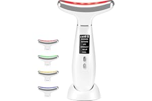 AMRAM Red light therapy for face,Facial Massager,skin Care Tool,for Anti-Aging, at home,Lifting and Tightening Sagging Skin (Pearl White)