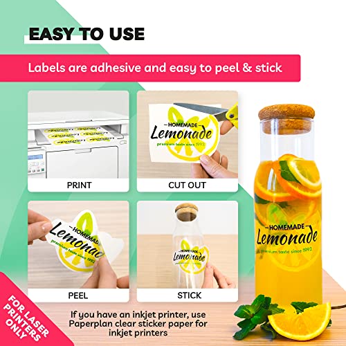 (20 Sheets) Clear Sticker Paper for Laser Printer Vinyl Labels Decal Transparent Transparency 8.