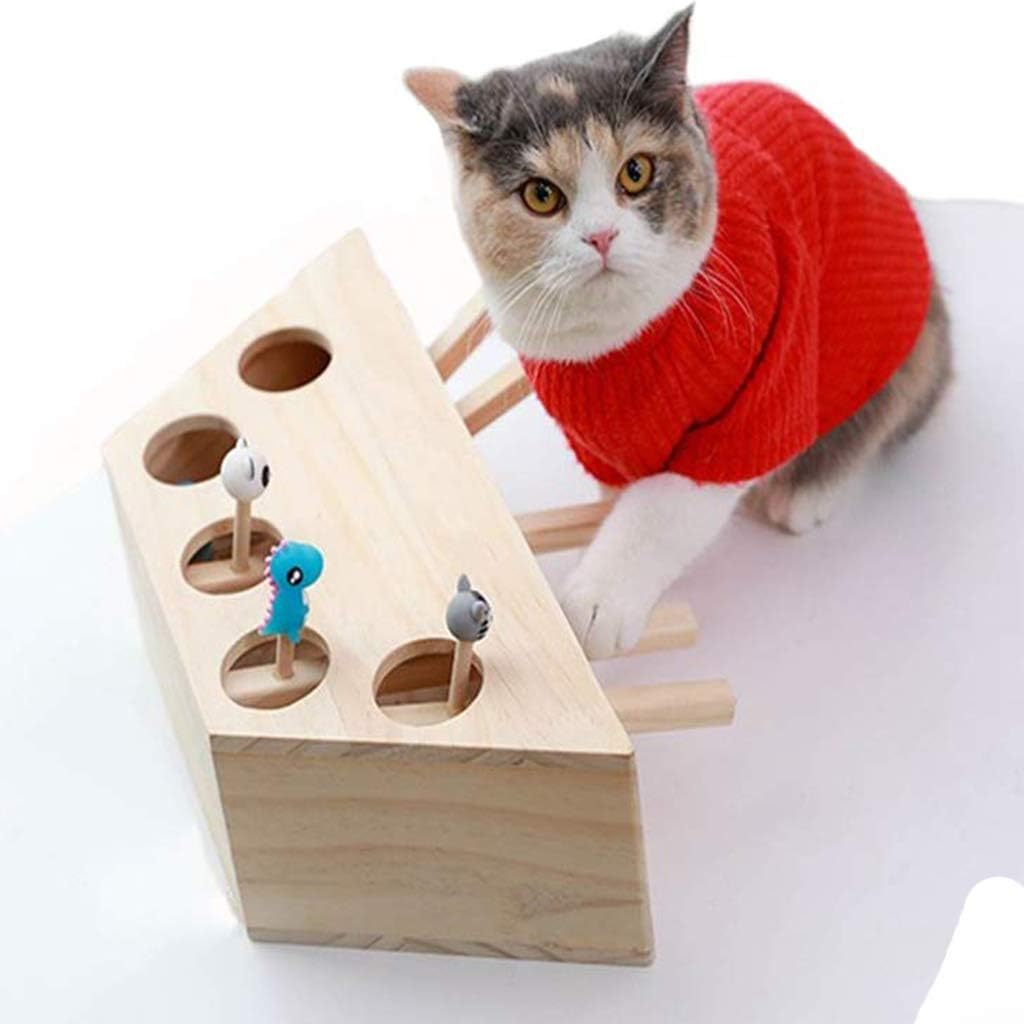 LLCOFFGA Cat Funny Toys Solid Wood Cat Toy Recreation Pets