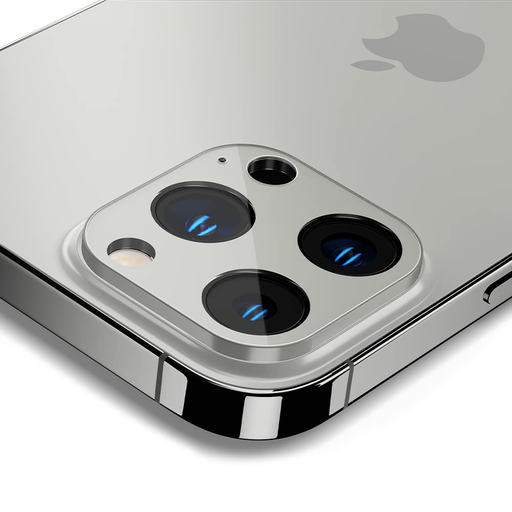Spigen Optik Tempered Glass Camera Lens Protector for iPhone 13 Pro, iPhone 13 Pro Max (Silver) - 2 Pack