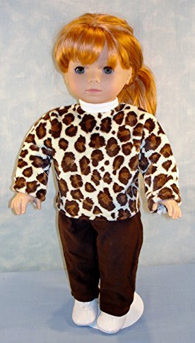 18 Inch Doll Clothes - Minky Leopard Green Pants Set handmade by Jane Ellen to fit 18 inch dolls