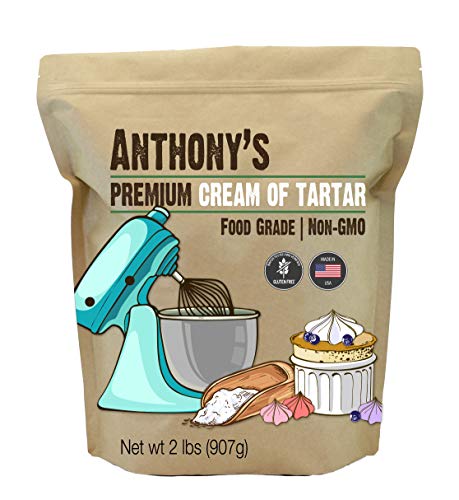Anthony's Premium Cream of Tartar, 2lbs, Gluten Free, Food Grade, Non-GMO, USP, FCC Made in USA,