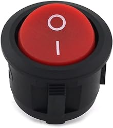 SQXBK 5-Pack Round Rocker Power Switch 6A 250V AC 2