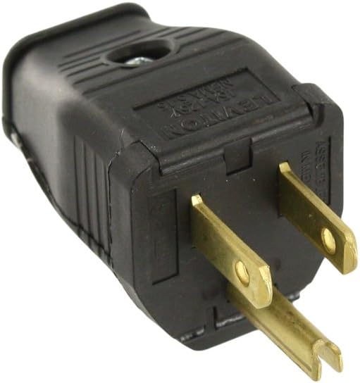 Leviton 3W101-E 2-Pole, 3 Wire Grounding Plug, Black - Spark Plug And Ignition Tools - 