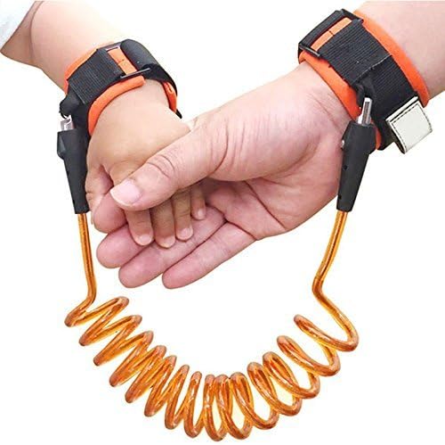 Anndia Premium Child & Baby Wristband Link Leash Set Of 2 Anti-lost Kid & Toddler Harness Safety Cord Rotating & Skin-Friendly Ages 2 To 10 Years Old Ideal Gift For Parents