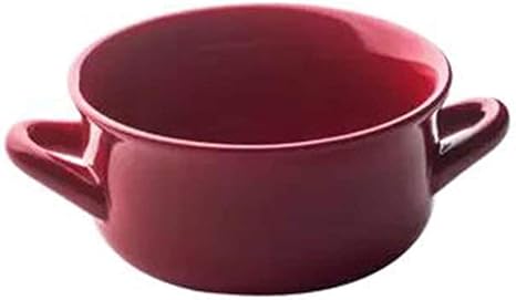 Amazon Co Jp Schusselkeramikschale Doppelohrschaleアンチverbruhendehandschusselfruhstucksschusselreisschale Gebrateneschusselsuppenschusselローテスgeschenk カラー Red サイズ 5 5 7 8cm グロース 5 5
