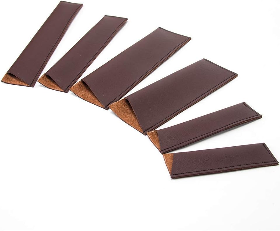 Amazon Qees 真革包丁ケース 包丁カバー ナイフカバー 収納 包丁袋 収納バッグ 防水 安全 軽量 6枚入 家庭用 コック用 6セット レザー Gjb180 包丁立て オンライン通販