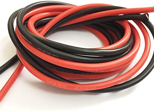 Oishi Tech 14 Gauge Silicone Wire 10 Feet [5 ft Black And 5 ft Red] - 14 AWG Silicone Wire - Soft and Flexible Silicone Wire- 400 Strands of copper wire