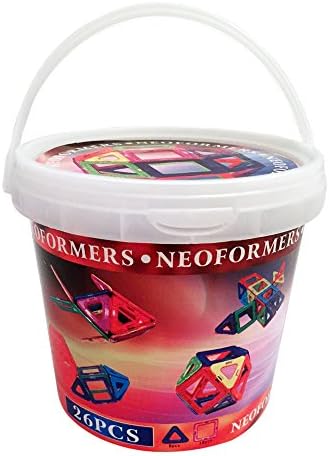 Spark Imagination &amp; Creativity - Neoformers Children's Magnetic Building Block Construction Starter Set - 26 Piece Set of Magnetic Building Blocks