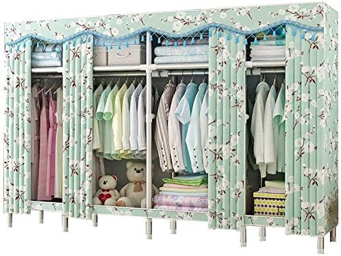 ワードローブ クローゼット 収納 クローゼットの厚い貯蔵 クローゼットの寝室の金属の管 クローゼットの衣服の家の寝室の家具 165cmを立てる生地のワードローブ 5 倉庫 B 45 Color