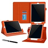 iPad Air 2 Case, Apple iPad Air 2 Leather Case, rooCASE Dual View Slim Fit Leather PU Folio Case, Orange