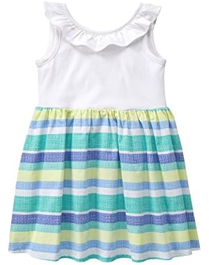 Baby Girl Tidal Blue Mult-Stripe Dress
