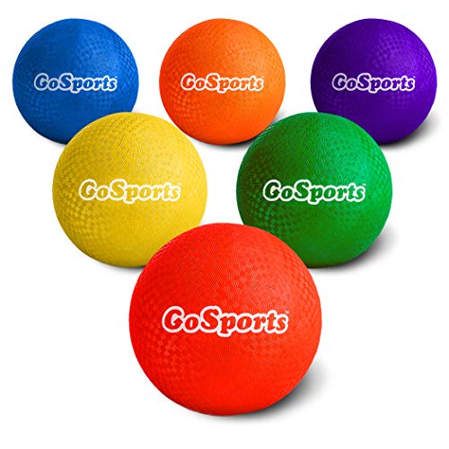 GoSports 8.5 inch Playground Ball (Set of 6) with Carry Bag and Pump - Classic