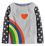 Fiream girls' Crewneck Cartoon Long Sleeve T-shirt(50502TZ,2T)