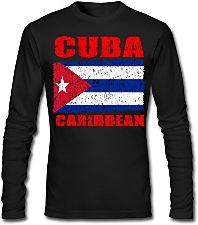 BoxingNICK Flag Of Cuban Cuba Flag Casual Fashion Cotton Durable Coverseamed Neck Adult&Youth MensLong Sleeve Pullover Shirts