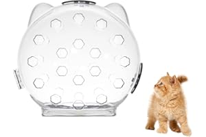 NOGEAR Cat Muzzle Breathable Cat Hood Adjustable Kitten Astronaut Transparent Helmet Prevent from Cats Biting Chewing Grooming Cat Bubbles Mask for Aggressive Cat (S)