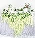 Luyue Wisteria Artificial Flowers 4.6ft Hanging Flowers Garland Vine for Wedding Party Home Decoration in Off White