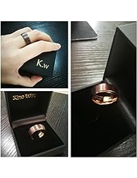 King Will anillo de bodas de carburo de tungsteno chapado en oro rosa plateado, cepillado, de 8 mm, con calce cómodo.