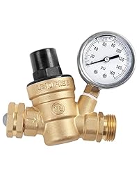 aecojoy Regulador de presión de latón de agua hilo sin plomo, Nh para RV, fontanería ajustable con Guage