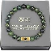 Kartini Studio Dark Green Jade Bracelet, Men's Jade Bracelet, Men's Bead Bracelet