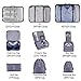 Travel Packing Cubes for Suitcase Binteng 9 PCS Travel Luggage Organiser Set Durable Travel Essentials Bags for Clothes Shoes Cosmetics Toiletries (Grey)