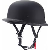 Woljay Vintage Motorcycle Half Helmet German Style Casque Moto Retro Cruiser Scooter Helmets for Adult Men Women DOT Approved