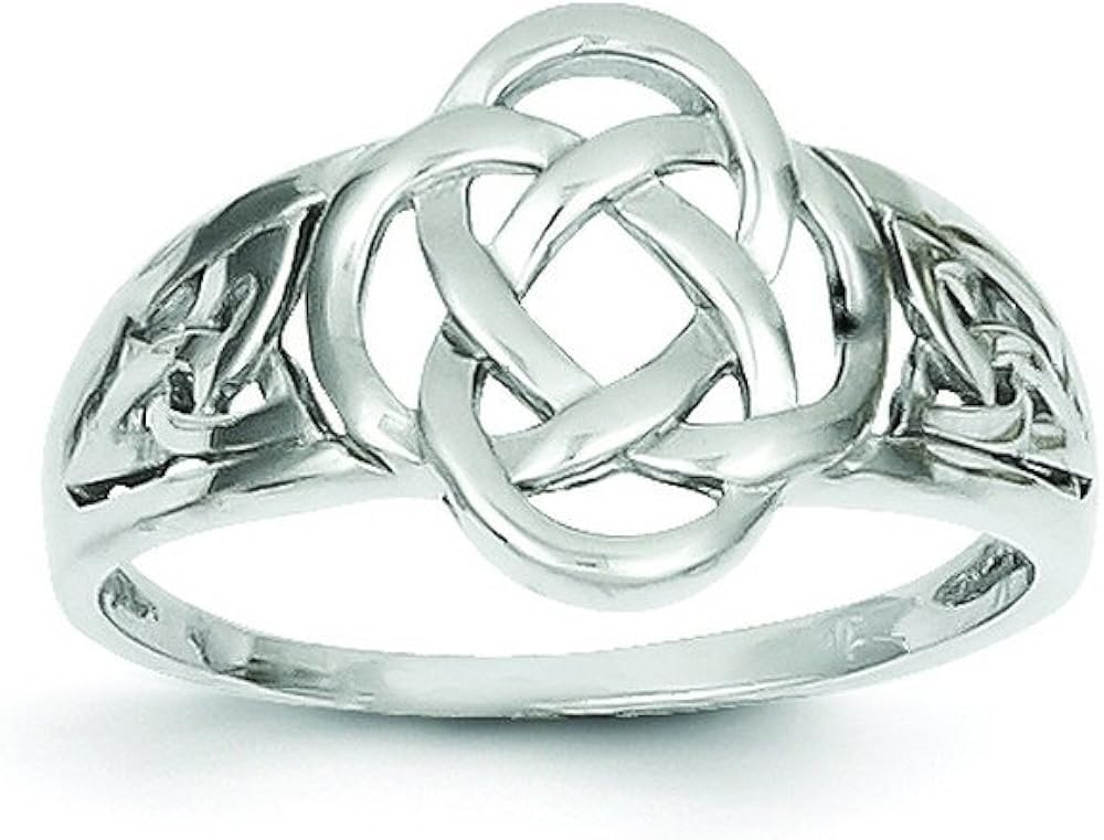 14k White Gold Ladies Celtic Knot Ring, Size 7 Jewelry