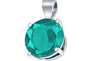 Blue Apple Co. Simulated Cubic Zirconia Round Charm Pendant 925 Sterling Silver (10mm)