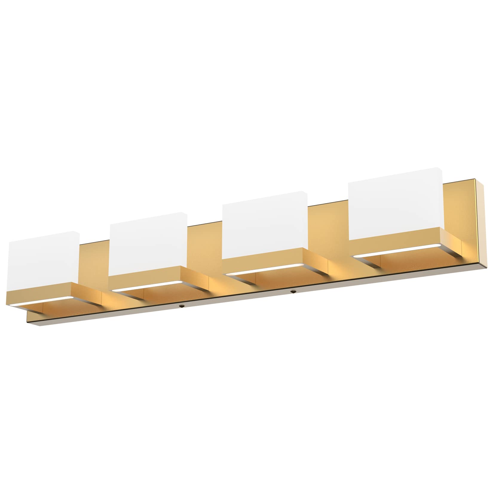 Photo 1 of Tipace Gold Vanity Lights for Bathroom Modern LED 4 Lights Bathroom Vanity Lights Up and Down Wall Light Fixtures 6000K