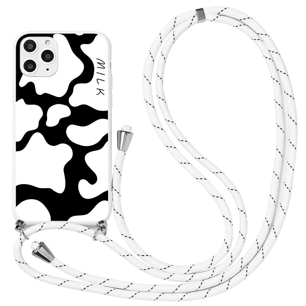 Yoedge for iPhone 11 Pro MAX Case with Silicone TPU Cute Phone Case with Cord Strap Shockproof Cases and Covers Lanyard Strap Bumper Cover for iPhone 11pro max 6.5 inch. Cows