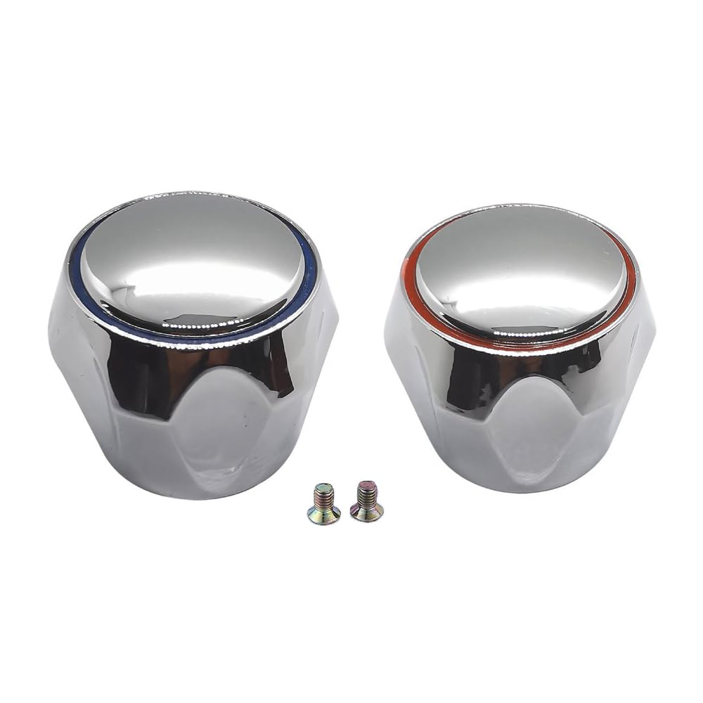 PMTFUMY 2Pcs Replacement Cold & Hot Tap Top Head Covers Bathroom Kitchen Sink Faucet Cover Handle for Basin/Bath and Kitchen Sink Taps, Tap Parts, Handles