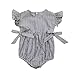 Baby Boys Girls Sunsuit Ruffled Rompers Striped Clothing Jumpsuit Rompers (Age:3-9M, Navy)