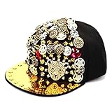 Black Non-washable Hip-hop Spikey Spike Rivets Studded Button Cap