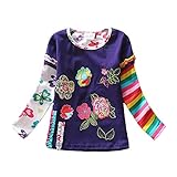 2017 VIKITA Kid Girl Cotton Butterfly Lace Long Sleeve T Shirt Clothes L220PURPLE 5-6 Years