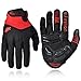 Firelion Long Finger Outdoor MTB Downhill Off Road Bicycle Gloves (Black/Red, X-Large)