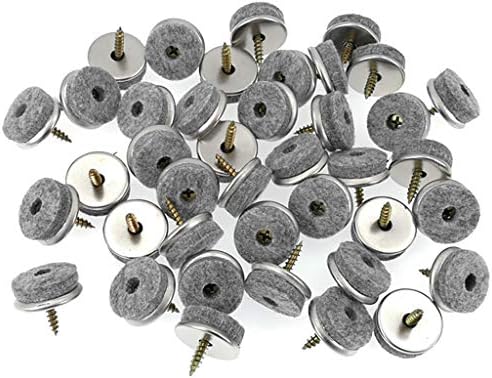 Kinteshun Furniture Glide,Screw-on Antiskid Felt Pad Slider Floor Protector for Wooden Leg Feet of Chair Table Stool (40pcs,Φ22mm or 55/64")