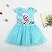 MIQI Girls Kids Princess Dress Frozen Dress Shiny Sequins Lace Tutu 4 Years Old Blue