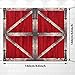 Barn Door Props, Fabric Red and White Wood Sign Backdrop Barn Door Photo Booth Barn Door Background for Barnyard Party Decorations, 63 x 52.4 Inch