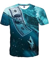 Yasswete Unisex Creative 3D Pattern Printed Short Sleeve Shirts Summer Tees Size XL