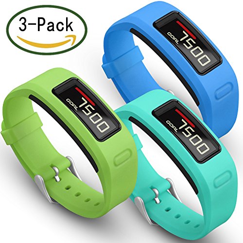 SKYLET Compatible with Garmin Vivofit Bands, Soft Silicone Replacement Sport Wristands Compatible with Garmin Vivofit 1 with Metal Buckle Men Women (No Tracker)