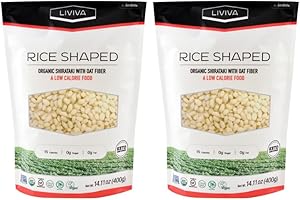 LIVIVA Organic Shirataki Konjac Rice Shaped Noodle 2 Pk (36.67 oz) – Diabetic-Friendly Low Carb, Low Calorie Pasta Noodles Ready to Serve – No Odor, Certified Non-GMO, Gluten Free, Vegan, Plant-Based, Keto, Kosher, Halal