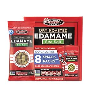 Seapoint Farms Dry Roasted Edamame, Sea Salt, Vegan, Gluten-Free, Kosher, and Non-GMO, Crunchy Snack for Healthy Snacking, 100 Calorie Snack Pack (12 Boxes)
