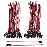 eBoot 22 AWG JST SM 2 Pin Plug Male and Female Connector Adapter with 135 mm Electrical Cable Wire for LED Light, 20 Pairs