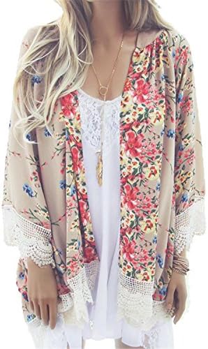 MEILIDONGREN Summer Women Floral Printed Kimono Casual Open Stitch Loose Outerwear Plus Size Coat Tassel Cape